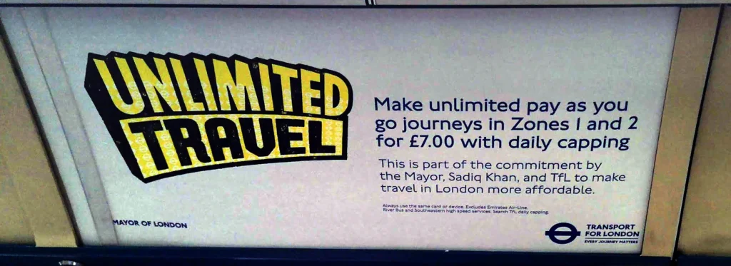Publicidade ao sistema de capping dos TFL.